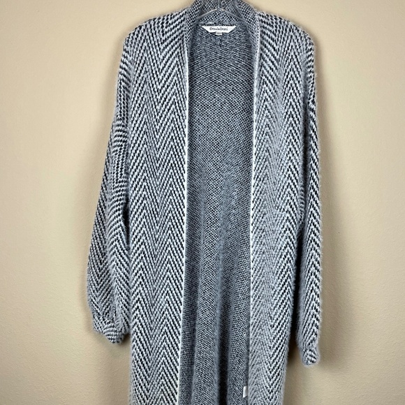 DAVI & DANI Sweaters - Davi & Dani Cozy Long Cardigan Sweater Black/White; Size L